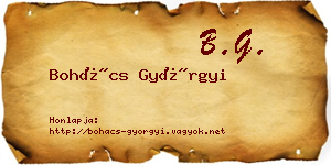Bohács Györgyi névjegykártya